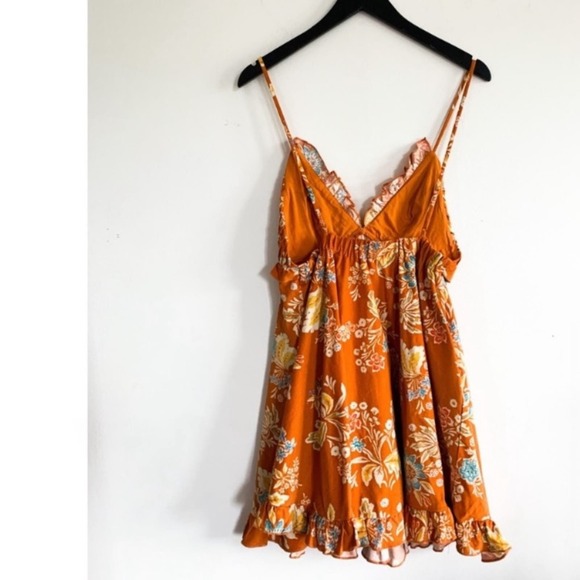 Free People Orange Floral Tropic Dress NWT - Picture 8 of 8
